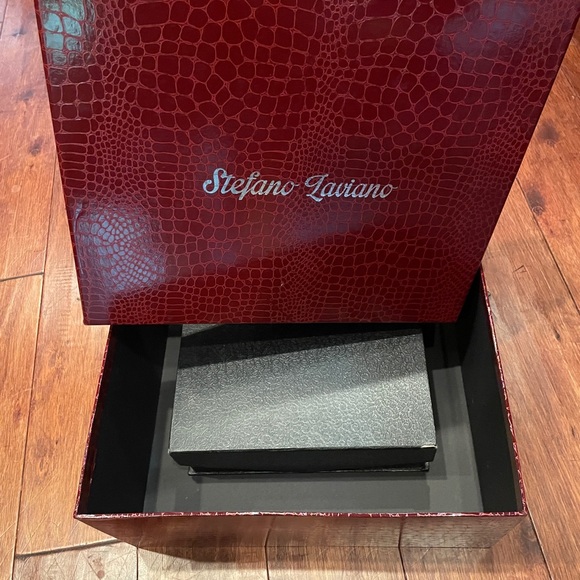 NWT Designer Stefano Laviano Swarovski Crystal Skull Clutch Purse: Blue w/ Red - Picture 10 of 11